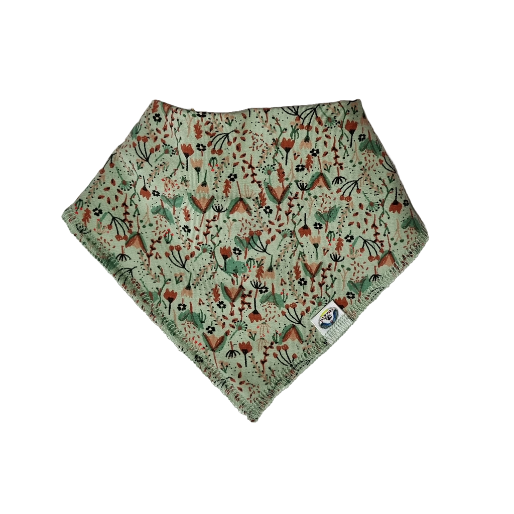 Green Mini Flower - Bandanna Bib