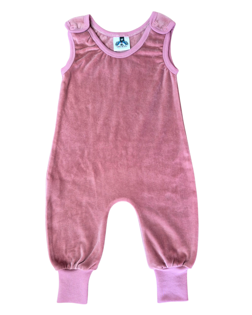 Rose Velour Dungarees