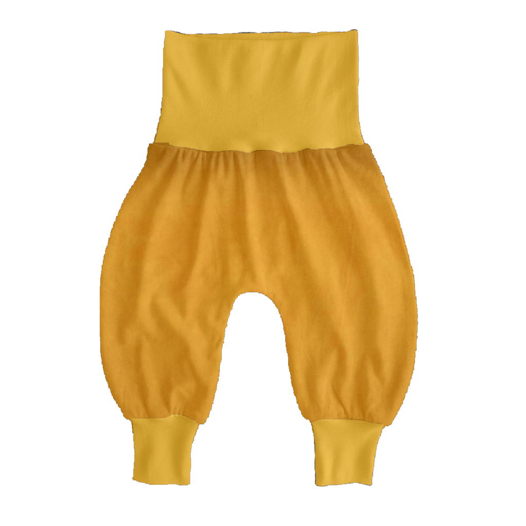 Ocher  Velour Harem Trousers