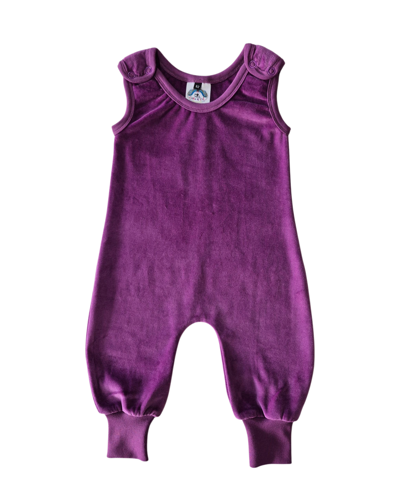 Orchid  Velour Dungarees 2-4months