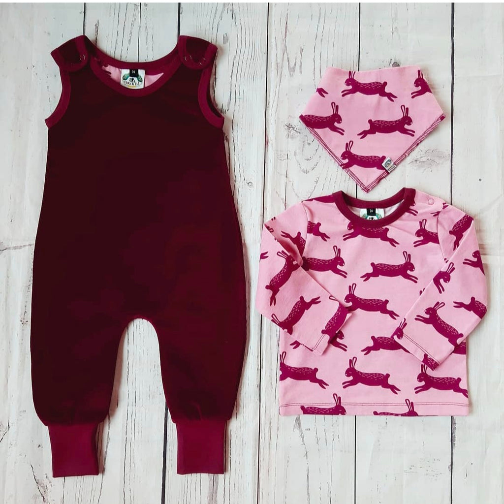 Pink Rabbits  Bandanna Bib