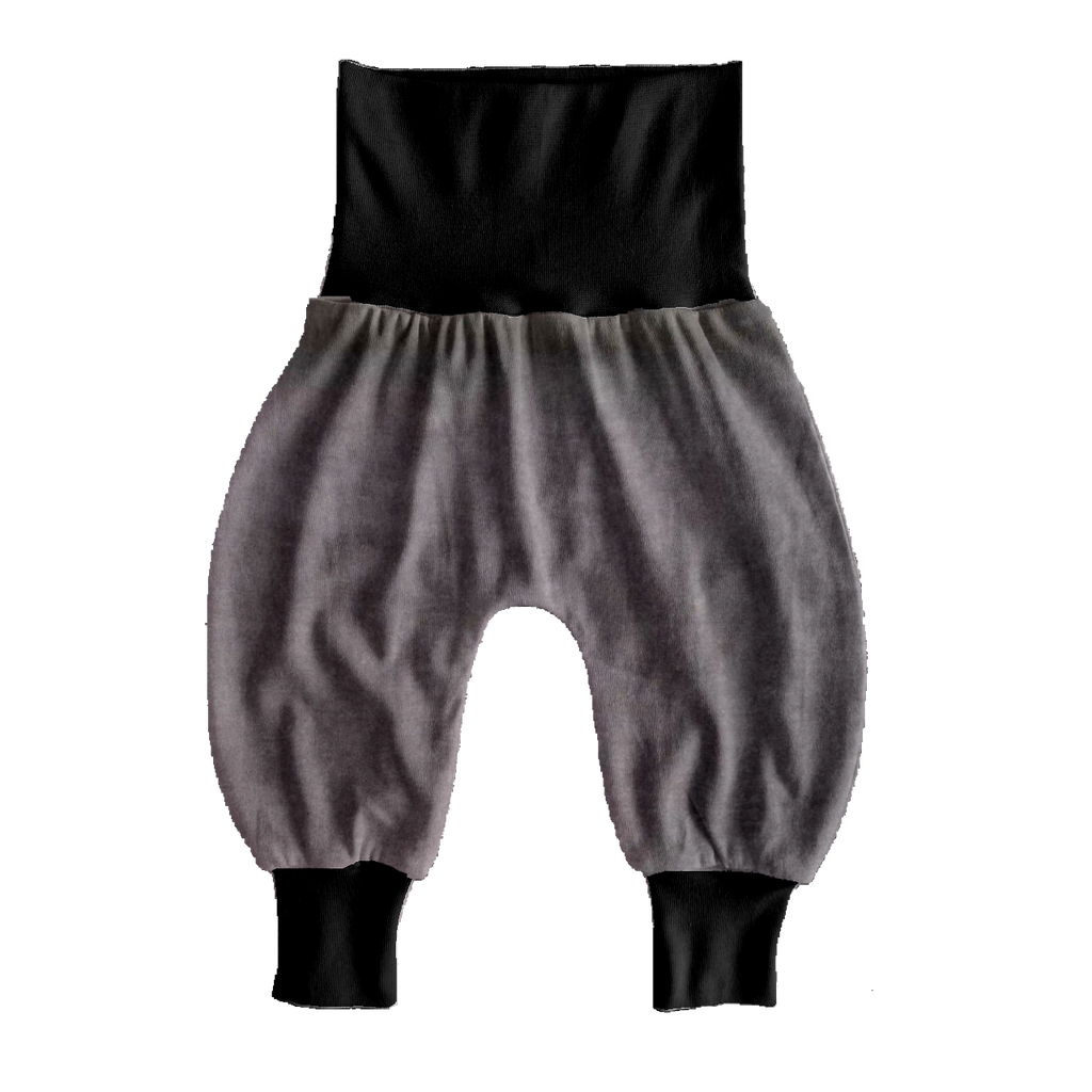 Charcoal Velour Harem Trousers