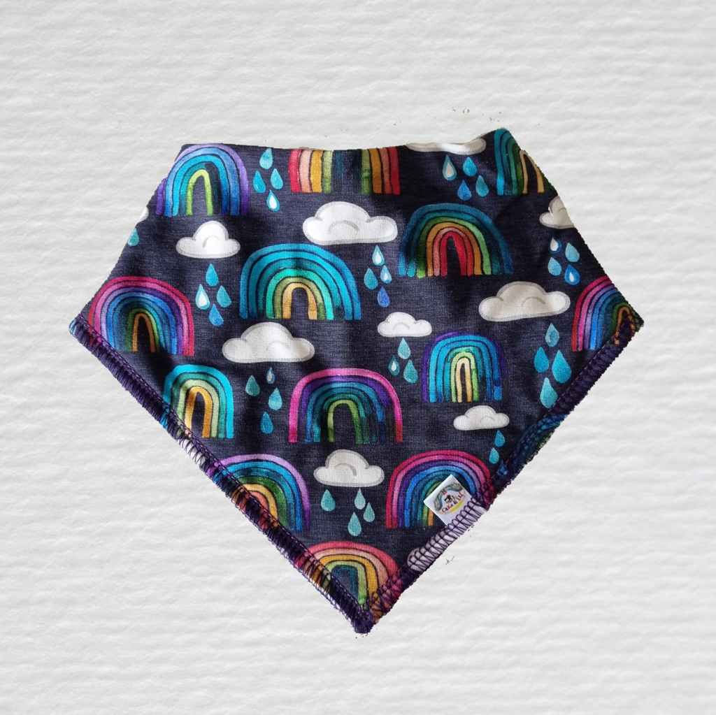 Rainbows & Raindrops  - Bandanna Bib