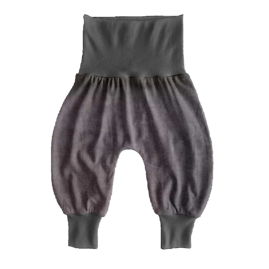 Charcoal Velour Harem Trousers
