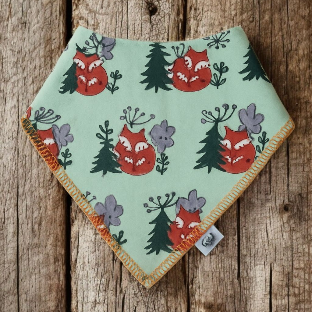 Snuggling Foxes  Bandanna Bib