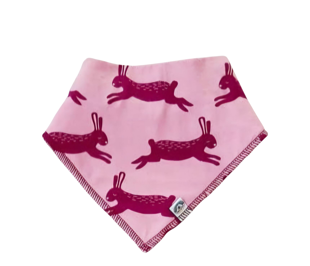 Pink Rabbits  Bandanna Bib