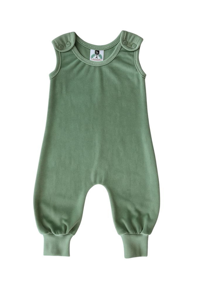 Sage Velour Dungarees