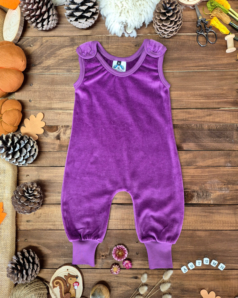 Orchid  Velour Dungarees 2-4months