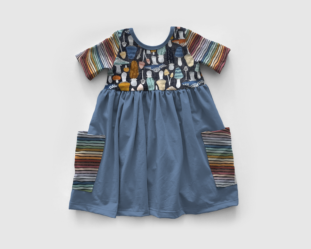 Mushroom Watercolour -Sìofra Dress