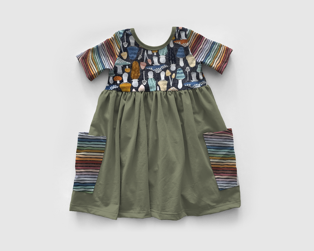 Mushroom Watercolour -Sìofra Dress